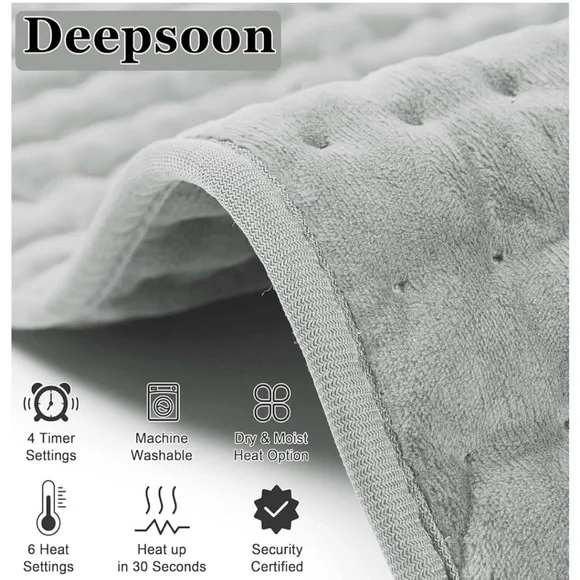 Gray Electric Heating Pad with Controller - Picture 9 of 16